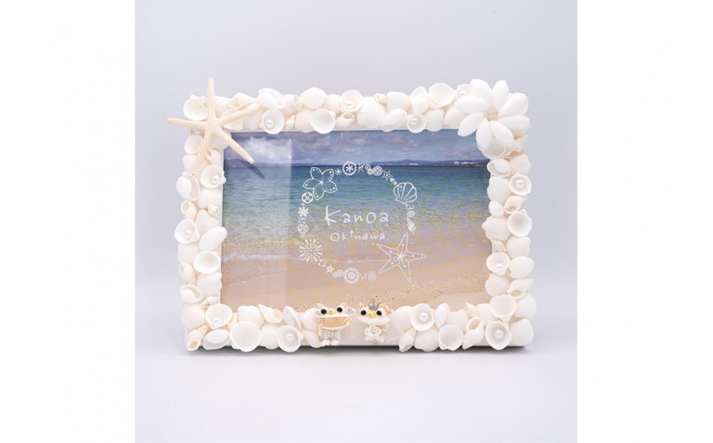 ウエディングシェルシーサーのフォトフレーム（2L判サイズ）