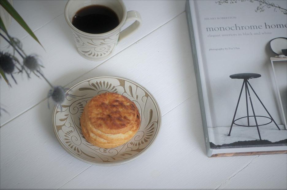 皿 ＜受注生産品＞黒釉唐草線彫 ( 5寸皿 × 1枚 )