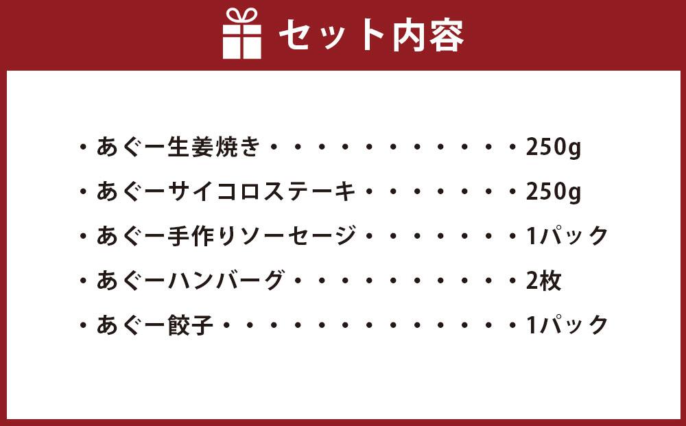 「あぐー加工品」セット｜あぐー豚 ( 惣菜5種 )  豚肉 フレッシュミートがなは