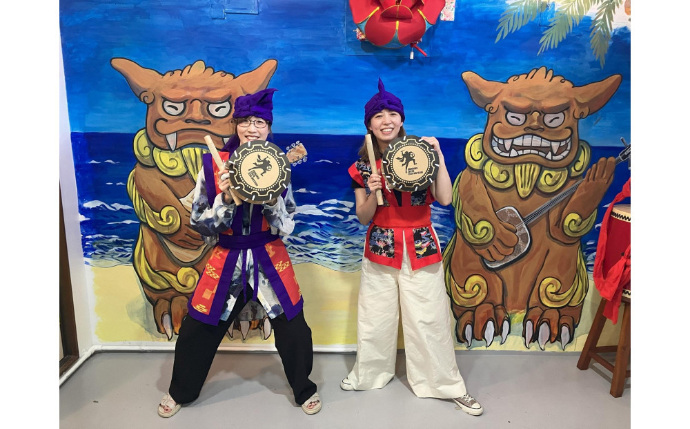 クラフト締め太鼓制作とエイサー体験