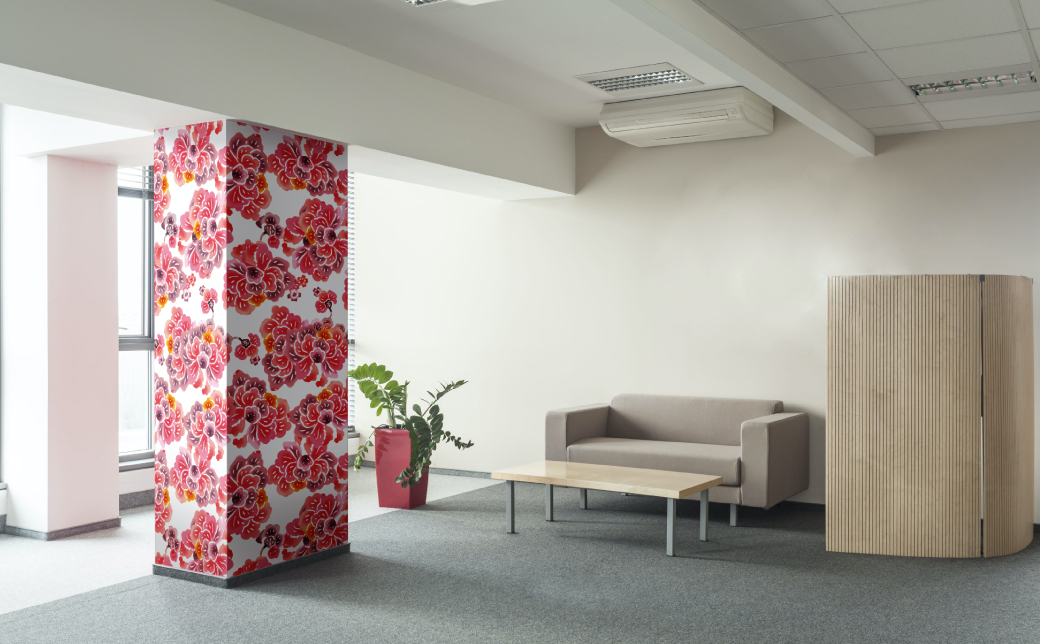 紅型壁紙 2m SOURIRE.white スーリールホワイト | 紅琉 BINRYU アラヤプランニング株式会社 | 沖縄 伝統工芸 びんがた 紅型 | 防炎 抗菌 壁紙 | テキスタイル インテリア モダン ナチュラル | 柄 花柄