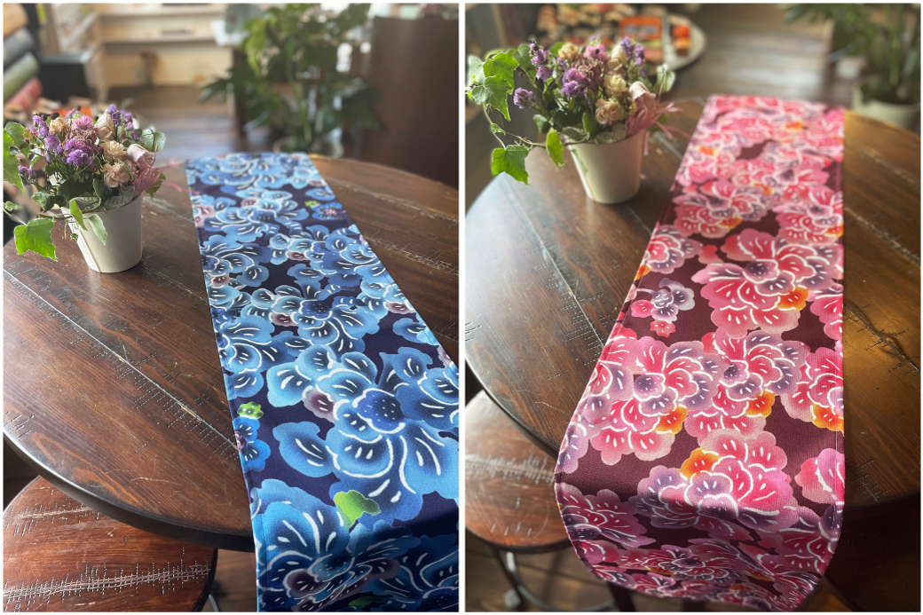 【フォルザ】テーブルランナー | 紅琉 BINRYU アラヤプランニング株式会社 | 沖縄 伝統工芸 びんがた 紅型 | テキスタイル 柄 花柄 | テーブルランナー テーブルセンター ティーランナー センタークロス 食卓飾り布 ベッドスプレッド