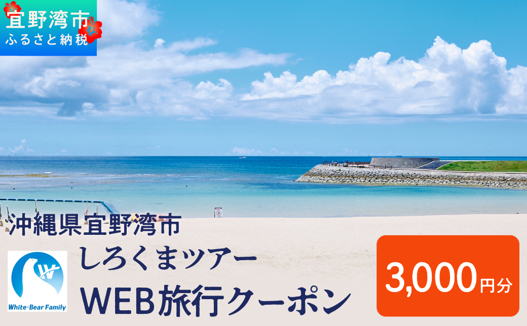 沖縄県 宜野湾市 しろくまツアーで利用可能なWEB旅行クーポン  3,000円分 | ふるさと納税 ふるさと | 送料無料 | 沖縄 旅行 トラベル 観光 リゾート ツアー | ホテル 宿 宿泊 | 旅行券 チケット 宿泊券 紙券 地域限定旅行クーポン