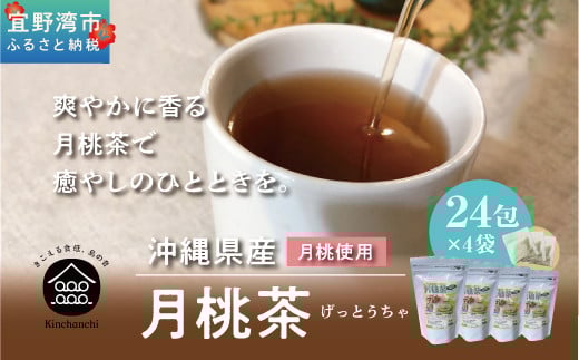 【沖縄県産 月桃使用】月桃茶（25包×4袋） ティーパック ティー お茶  | 100％沖縄産 ノンカフェイン 無添加 無着色 | 島食専門店kinchanchi 金ちゃんちの海ぶどう 