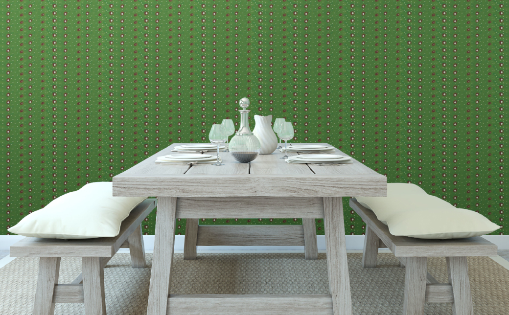 紅型壁紙 2m ARARE 霰 | 紅琉 BINRYU アラヤプランニング株式会社 | 沖縄 伝統工芸 びんがた 紅型 | 防炎 抗菌 壁紙 | テキスタイル インテリア モダン ナチュラル | 柄