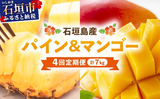 【2026年5月から発送 4回定期便】石垣島産パイナップル約2kg×3回・マンゴー約1kg×1回セット KP-20
