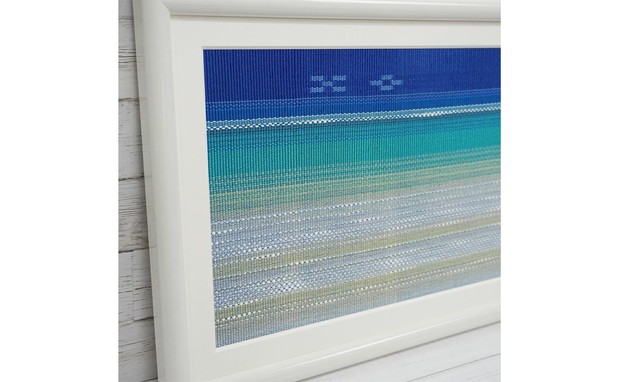 八重山みんさー織 額装・ワイド 「渚」 | 伝統工芸品 織物 みんさー 送料無料 沖縄県石垣市