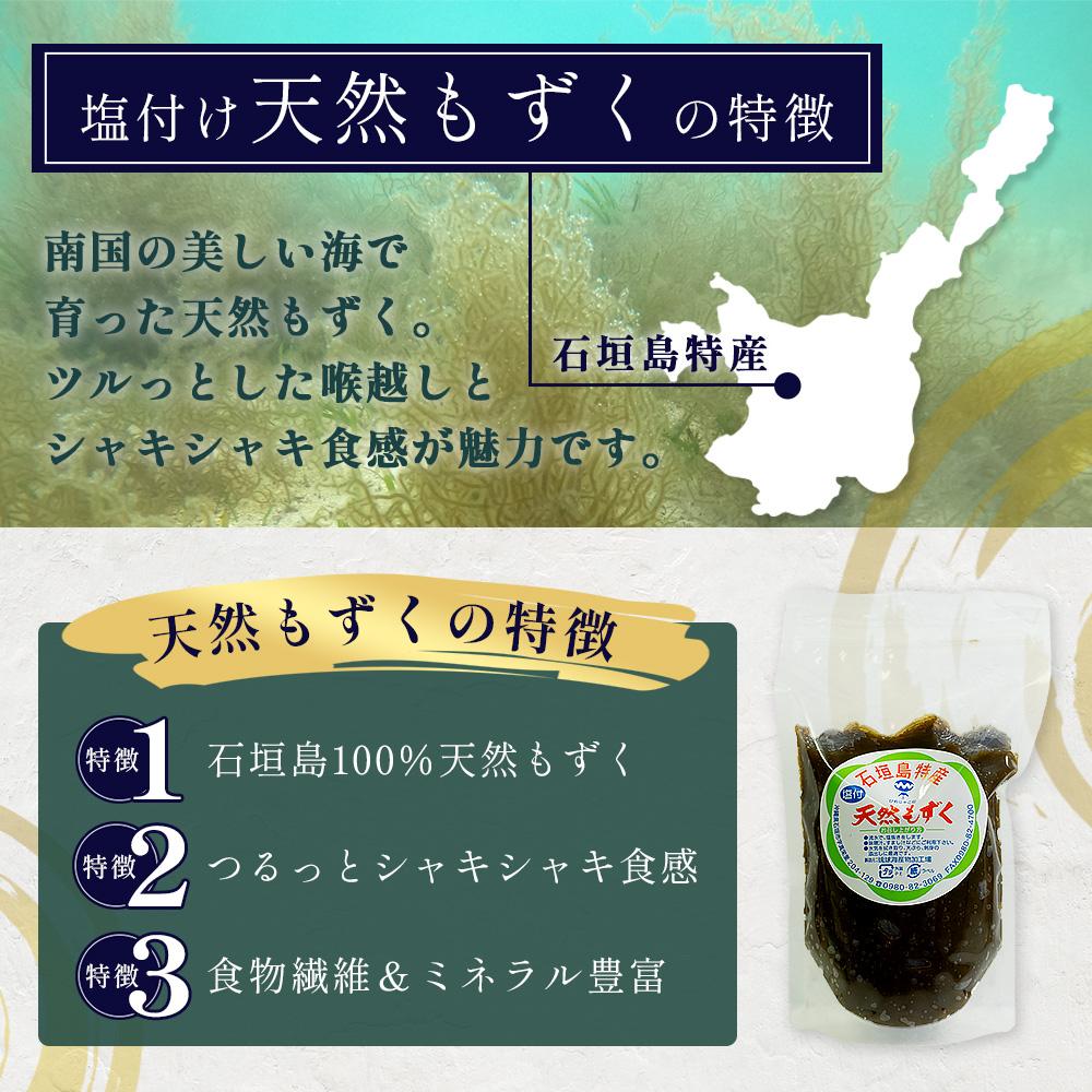 石垣島特産 塩付天然もずく 4.4kg (220g×20パック) | もずく 天然 石垣
