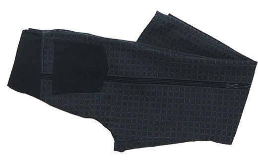 AZ-64 みんさー織 総手織りパンツ（楕円ヒチガーラ  ブラック）LLサイズ