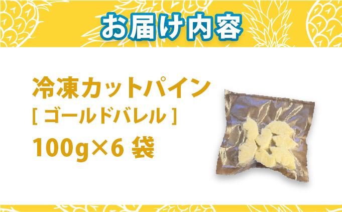 《7月以降発送》袋をあければそこは南国！完熟ゴールドバレルをカットして小分けでお届け！ 100g×6パック  TF-107 冷凍カットパイン（ゴールドバレル）100g×6袋 | 沖縄県 石垣市 石垣島 南国 フルーツ 冷凍