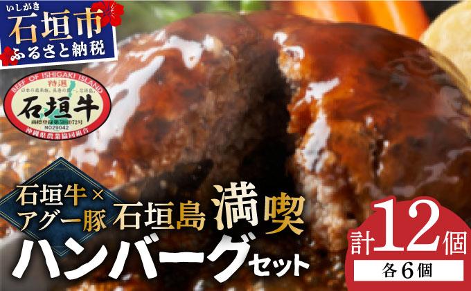 石垣牛×アグー豚（南ぬ豚）石垣島満喫ハンバーグセット（各6個 計12個） | ハンバーグ 牛肉 セット 和牛 黒毛和牛 石垣牛 豚肉 あぐー豚 アグー豚 沖縄県 石垣島
