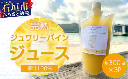 《2026年5月以降順次発送》完熟ジュワリーパイン果汁100％！！の濃厚ジュース300ml×3パックをお届け！【 沖縄県 石垣 完熟 パイン パイナップル ジュワリー 果汁 100％ 】TF-42_R8