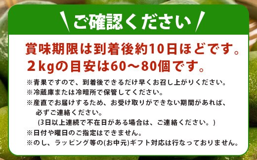 【先行予約】≪2026年8月以降順次発送≫こだわりの青切りシークワーサー 2kg 約60～80個 【 産地直送 沖縄 石垣島 石垣 八重山 シークワーサー 柑橘 フルーツ くだもの 果物 】TF-008
