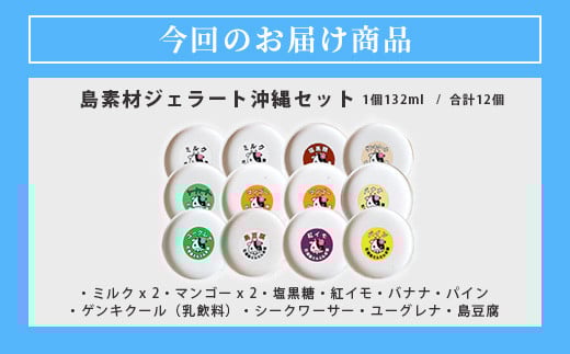 石垣島ミルミル本舗 南の島から島素材ジェラート！【沖縄セット 12個入り】（1個 132ml）　Z-6　【石垣島 石垣市 沖縄県石垣市 セット ジェラート 石垣島産 八重山】