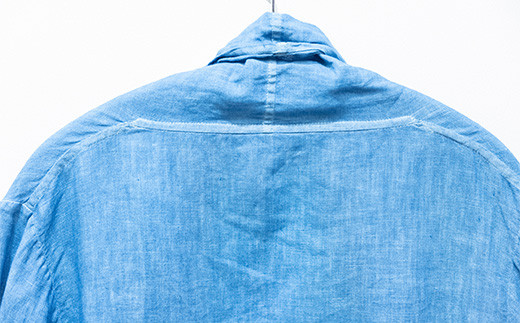 【石垣島の藍染工房】羽織ロング 1着【手作り】【カラー:ブルー】【サイズ:Mサイズ】KB-154-blueM-1