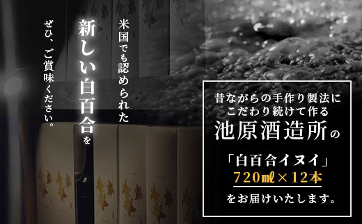 池原酒造 白百合イヌイ 720ml 44度 12本セット IK-8