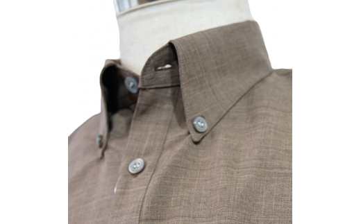 みんさウェア ボタンダウン（ココア） 男性用 LLサイズ AI-019