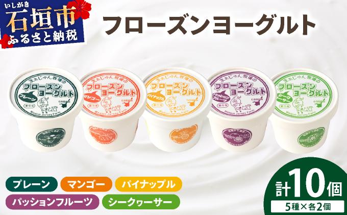 まぁじゅん牧場のフローズンヨーグルトセット 5種詰め合わせ 10個入り (プレーン マンゴー パッションフルーツ パイナップル シークヮーサー) | アイスクリーム トロピカルフルーツ スイーツ 沖縄県石垣市 贈答品