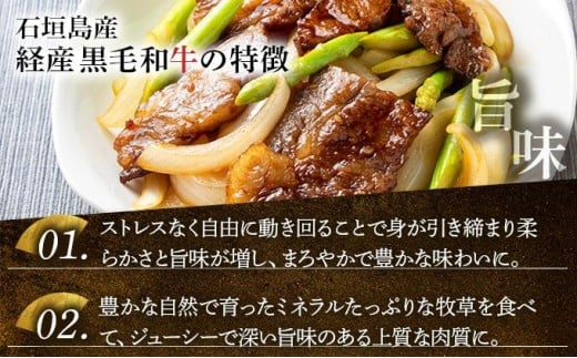 石垣島産経産黒毛和牛 焼肉セット【真空パック】 計 500g　NA-01