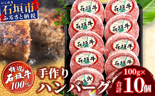 石垣牛 ハンバーグ セット (100g×10個)＜2026年5月発送＞【国産 石垣牛100% 沖縄 石垣島産 高級 黒毛和牛 ビーフ ハンバーグセット 】A-006_05