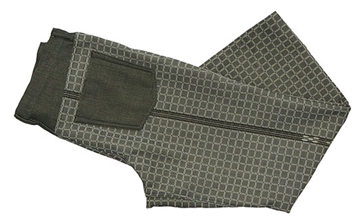 みんさー織 総手織りパンツ（楕円ヒチガーラ  グレイッシュ）Lサイズ AZ-66-1