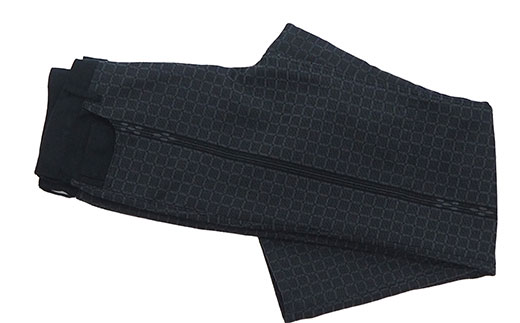 AZ-69 みんさー織 総手織りブルゾン＆パンツ（楕円ヒチガーラ  ブラック）Lサイズ