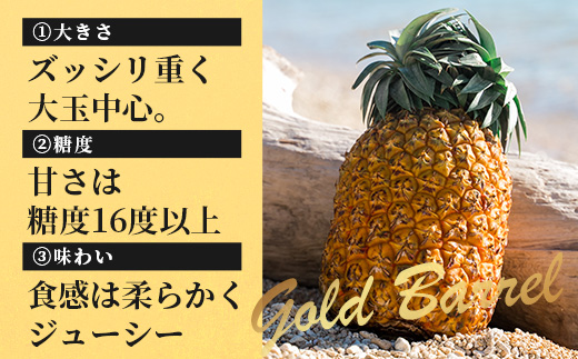 【先行予約】石垣島産 ゴールドバレル１玉 約2.0kg ギフト用梱包《2025年夏季 順次発送》【 ギフト 贈り物 産地直送 沖縄 石垣 フルーツ パイナップル パイン ゴールドバレルパイン 】SI-127