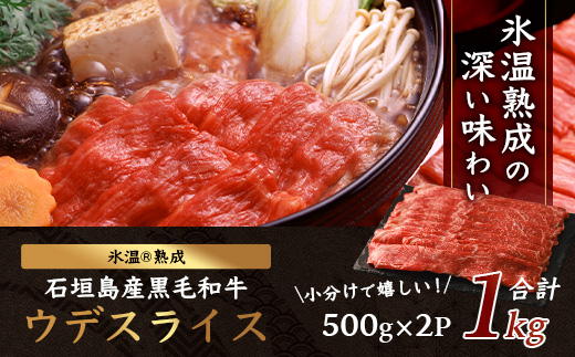 【氷温熟成】石垣島産 黒毛和牛 ウデスライス 500g×2【合計1kg】お肉 肉 牛肉 冷凍 すきやき すき焼き 牛丼 和牛 しゃぶしゃぶ 赤身 八重山食肉センター うで ウデ YC-1