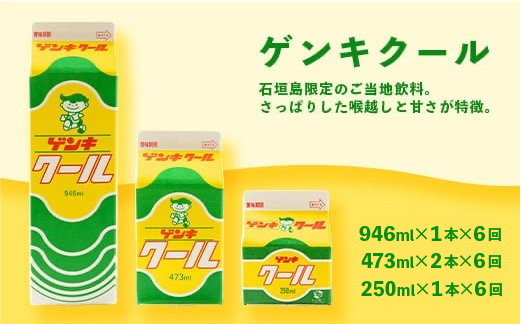 【ふるさと納税限定】【定期便_6回】八重山ゲンキ乳業 オールスターセット【八重山ゲンキ乳業】【ゲンキ牛乳】【石垣島のソウルドリンク ゲンキクール】【ゲンキカフェ】【さんぴん茶ミルクティー】GN-002-t06
