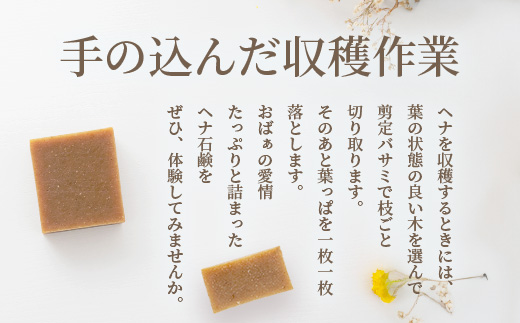 「石垣島産 ヘナ石鹸（大）100g×1個、(小)50g×3個セット」 NE-4