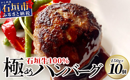 (合計1.5kg) 石垣牛 100% 極めハンバーグ 150g×10個 ≪肉職人が作ったこだわりハンバーグ≫ 【石垣牛 沖縄県 石垣市 石垣島 牛肉 牛 肉 黒毛和牛】 TM-6