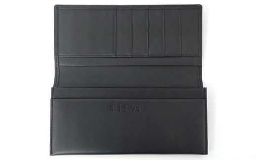 AZ-92 みんさー織 長財布（コイン収納なし）牛革（楕円ヒチガーラ  ブラック）