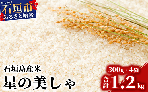 「星の美しゃ」石垣島産 ほしじるし 300g×4袋【合計1.2kg】【美味しいお米をうれしい小分けでお届け】KB-2