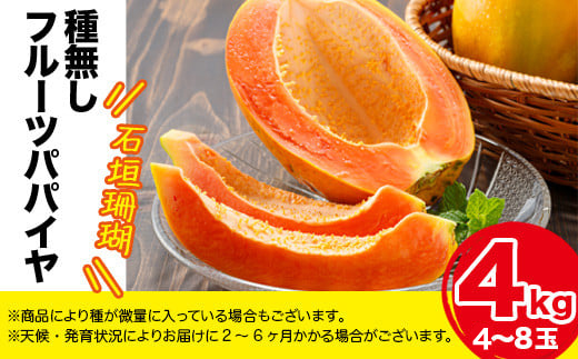 フルーツパパイヤ4kg 【 パパイヤ フルーツパパイヤ 果物 くだもの フルーツ 果実 国産 沖縄県 沖縄 石垣 石垣島 石垣市 】ZH-14