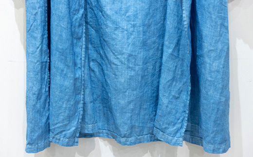 【石垣島の藍染工房】羽織ロング 1着【手作り】【カラー:ブルー】【サイズ:Mサイズ】KB-154-blueM-1