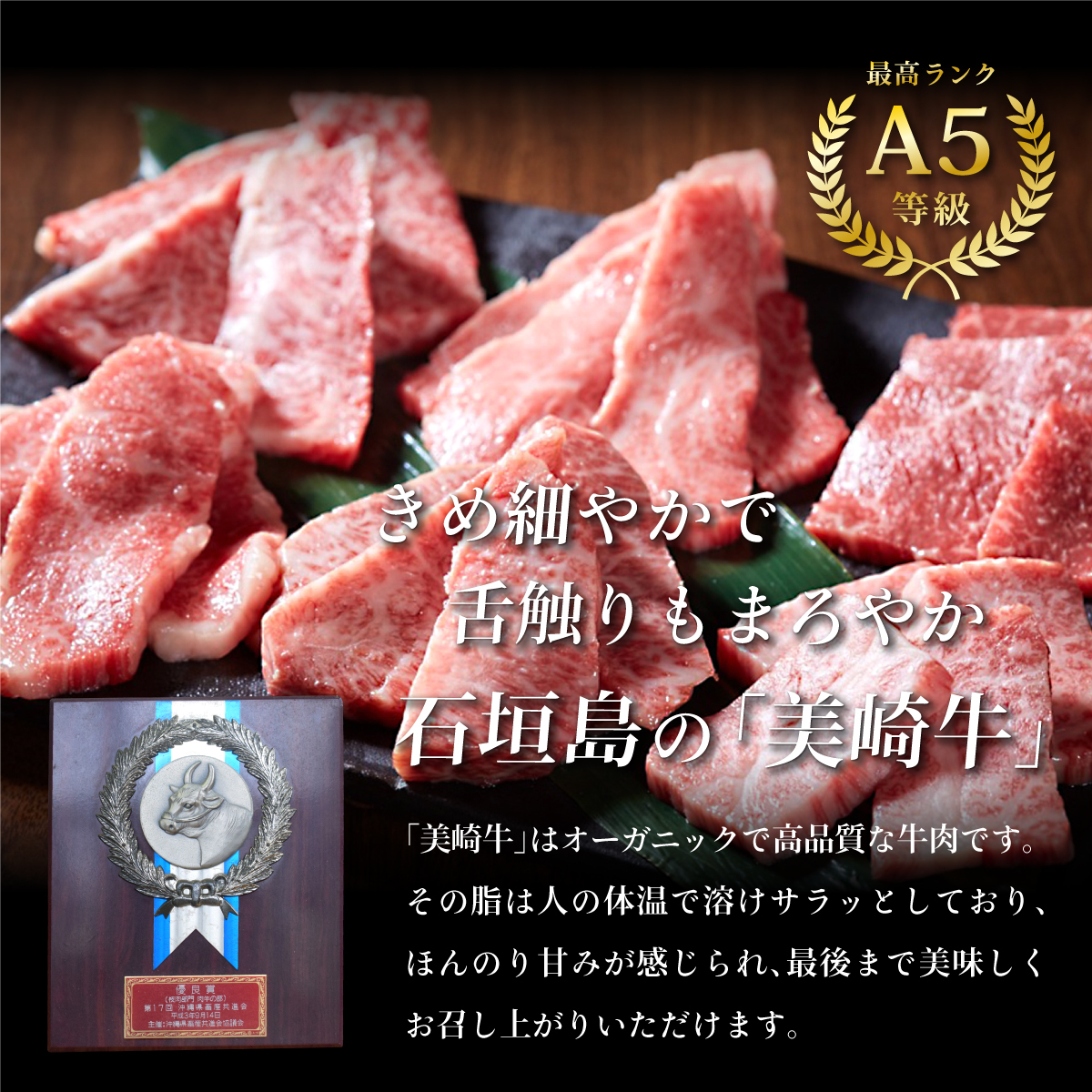 美崎牛を味わう！焼肉5種＆特製ハンバーグ よくばりセット | 牛肉 セット 和牛 黒毛和牛 沖縄 石垣 A5 オーガニック 幻の和牛 ギフト