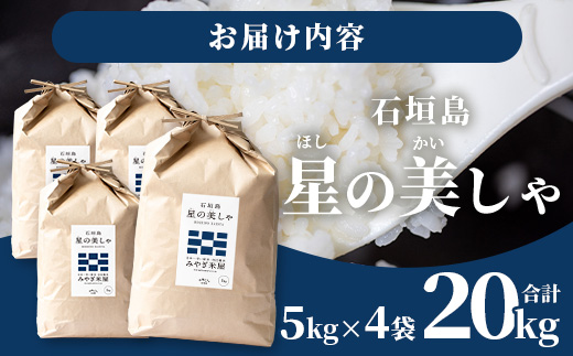 【令和6年産新米！】【日本一早い新米】令和6年産 石垣島産 星の美しゃ（ほしのかいしゃ）20kg（5kg×4袋）MK-5