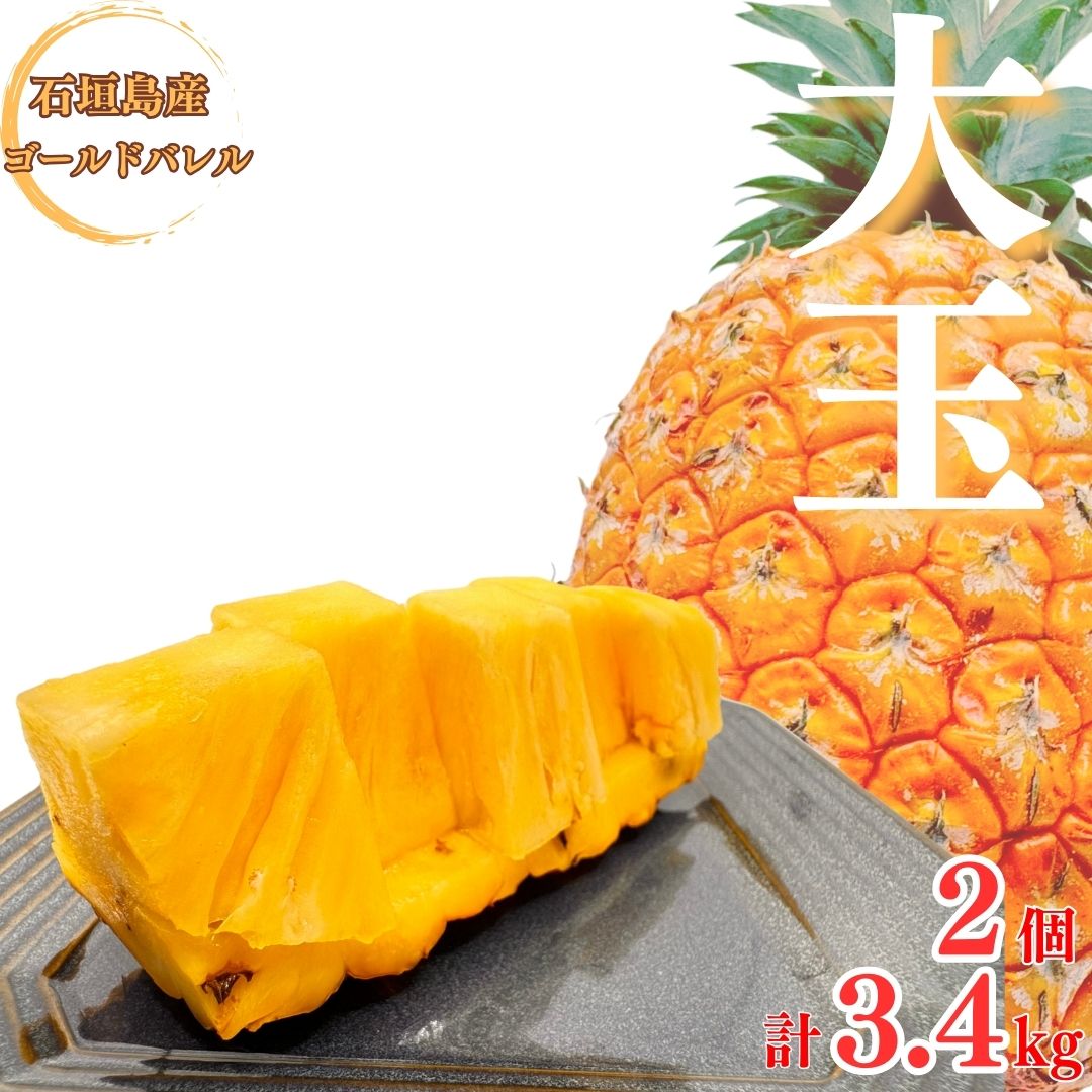 【先行予約】《2025年夏季 順次発送》ゴールドバレルパイン大玉２個入り 計3.4kg　SI-39