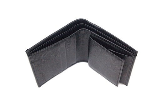 AZ-28-1 みんさー二つ折財布 ヤッサミ黒