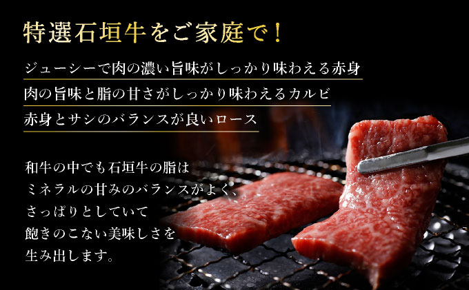 【2025年11月以降順次発送】希少な特選石垣牛をご家庭で！！赤身（モモ、ランプ）とカルビとロース　よくばり焼肉食べ比べセット合計600g&石垣牛 MARU秘伝の焼肉タレ100ml×1本 | 沖縄 石垣 特選 牛 赤身 モモ ランプ カルビ ロース 肉 焼肉 食べ比べ 真空 冷凍 タレ | IM-45