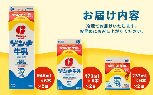 【ふるさと納税限定】【定期便_2回】ゲンキ牛乳バリューセット【八重山ゲンキ乳業】【日本最南端の乳業】【伊盛牧場産 生乳100％使用】GN-003-t02