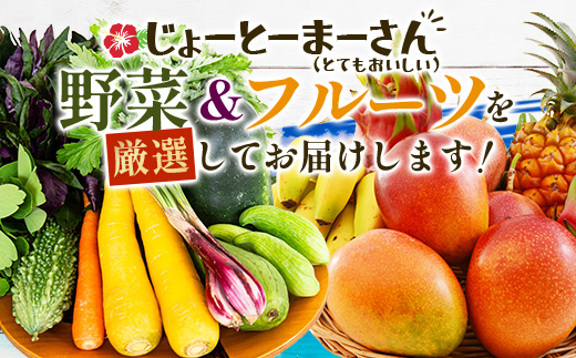 【6回定期便】沖縄県 石垣島の野菜・フルーツBOX ≪野菜4～5種類、フルーツ1~2種類≫（1箱×6回）じょーとーまーさん(とても美味しい) 石垣島の野菜とフルーツの詰め合わせセットをお楽しみください！！｜沖縄 石垣島 直送 旬 果物 フルーツ 新鮮 島野菜 野菜セット 詰め合わせ 定期便 CK-6