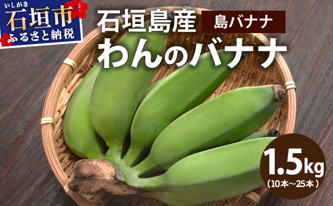 ＜わんのバナナ＞石垣島産バナナ【島バナナ】 合計約1.5kg NA-07