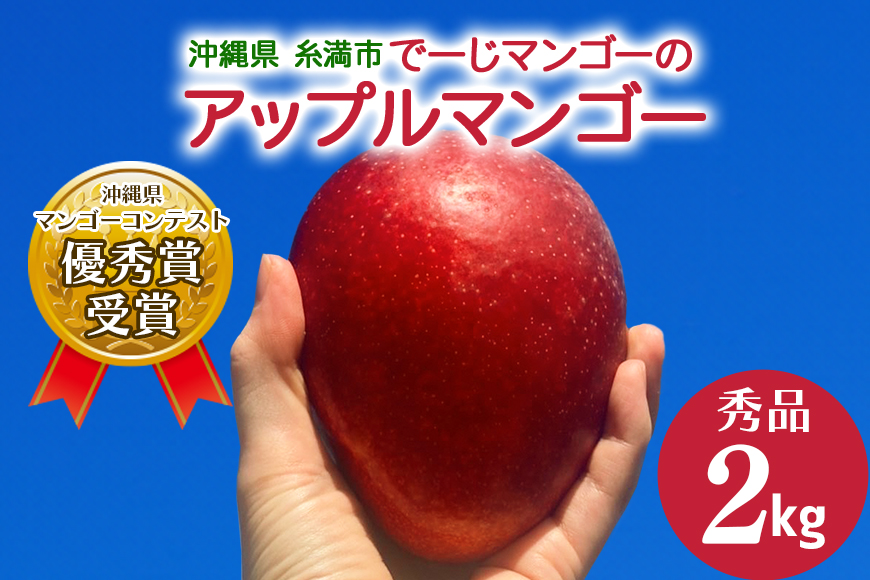 【 先行予約 2026年 発送 】 令和5年度優秀賞受賞 でーじマンゴーの アップルマンゴー 2kg ( 秀品 ) マンゴー アップルマンゴー アーウィンマンゴー 2キロ フルーツ 果物 ギフト 沖縄県産 国産 完熟マンゴー くだもの 産地直送 農家直送 糸満市