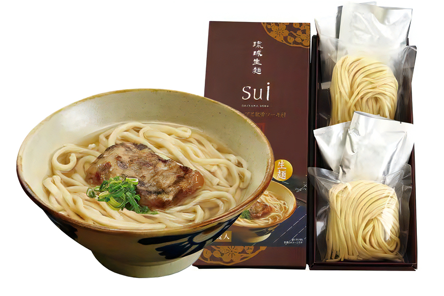 琉球生麺 Sui「厳選スープと花鰹」と「厳選スープと軟骨ソーキ」セット 各2食 沖縄 グルメ 琉球 生麺 厳選 スープ 花鰹 軟骨ソーキ セット ご当地グルメ 沖縄料理 郷土料理 沖縄そば 麺 そば 蕎麦 だし 出汁 かつお 軟骨 ソーキ 特産品 お土産 沖縄県 糸満市