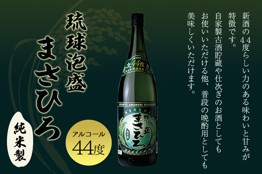 ＜ まさひろ酒造 ＞ 飲み比べ 泡盛 1升瓶 4本 セット （ まさひろ 島唄 古酒まさひろ まさひろ仕次酒 ） 1800ml 沖縄 地酒 酒 お酒 あわもり アワモリ 古酒 アルコール 度数 30度 43度 44度 純米製 特産品 お取り寄せ ギフト お土産 沖縄県 糸満市