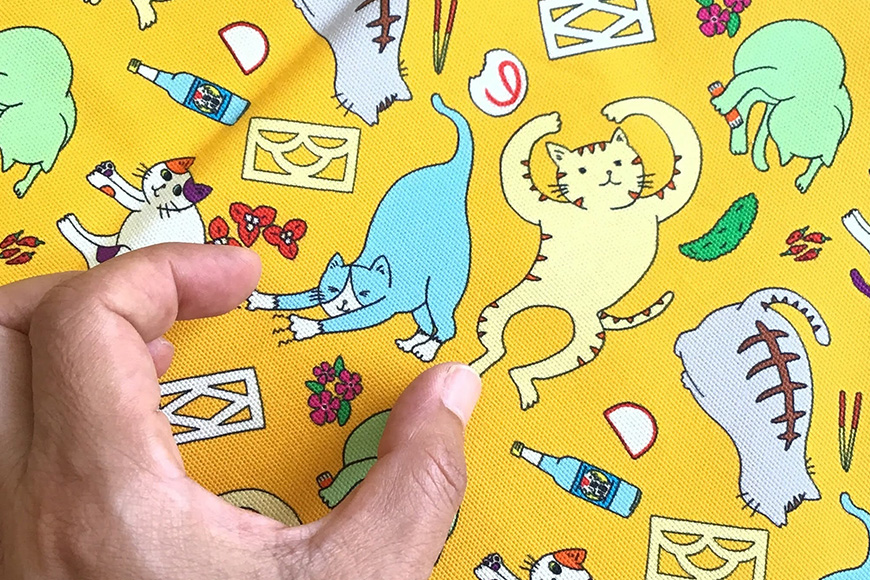 海猫商店オリジナルクッション『沖縄猫（ウチナーマヤー）』30×30 2個セット