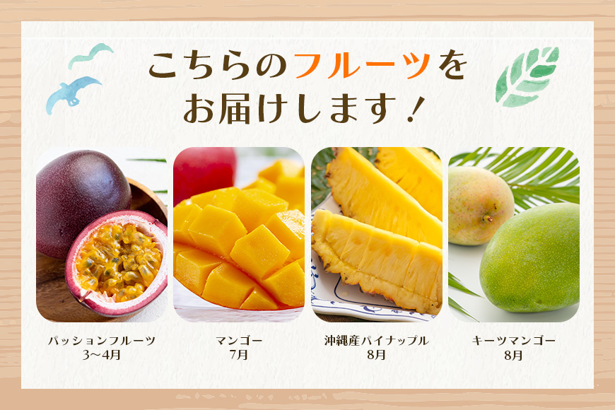 【定期便全4回】沖縄 フルーツ 定期便 4回 パッションフルーツ 沖縄産パイナップル パイン マンゴー キーツマンゴー フルーツ定期便 果物 パイナップル 沖縄マンゴー 沖縄 夏 旬 フルーツ くだもの 定期便 沖縄県 糸満市