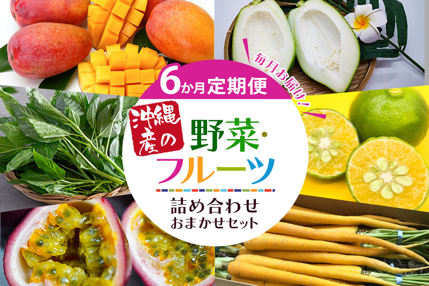 【定期便】6か月間毎月お届け！沖縄産の野菜・フルーツ詰め合わせ　おまかせセット