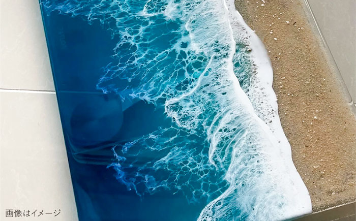レジンアート 『波のクリアパネル』 海アート 大判アクリルパネル (W54×H32cm) アート インテリア 絵画 アートパネル おしゃれ 沖縄市 / Kays Artistry [BCAG015]